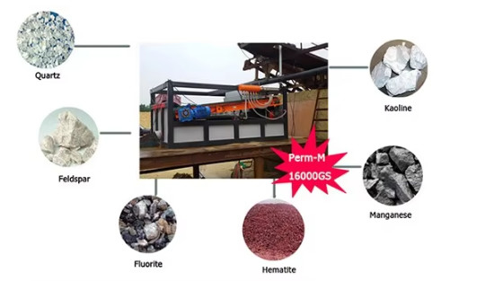 séparateur magnétique à gradient élevé pour minerai magnétique faible et minerai non magnétique